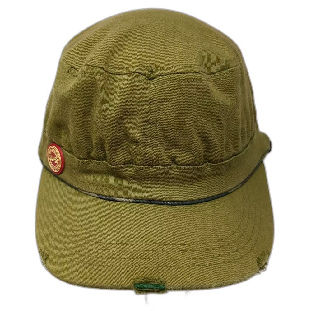 Jameson Army Cap Green Red Hat One Size Fitted Distressed Embroidered Whiskey